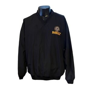 Rivers End Windbreaker Black Pullover Jacket - DeWalt Logo‎ - Size Large